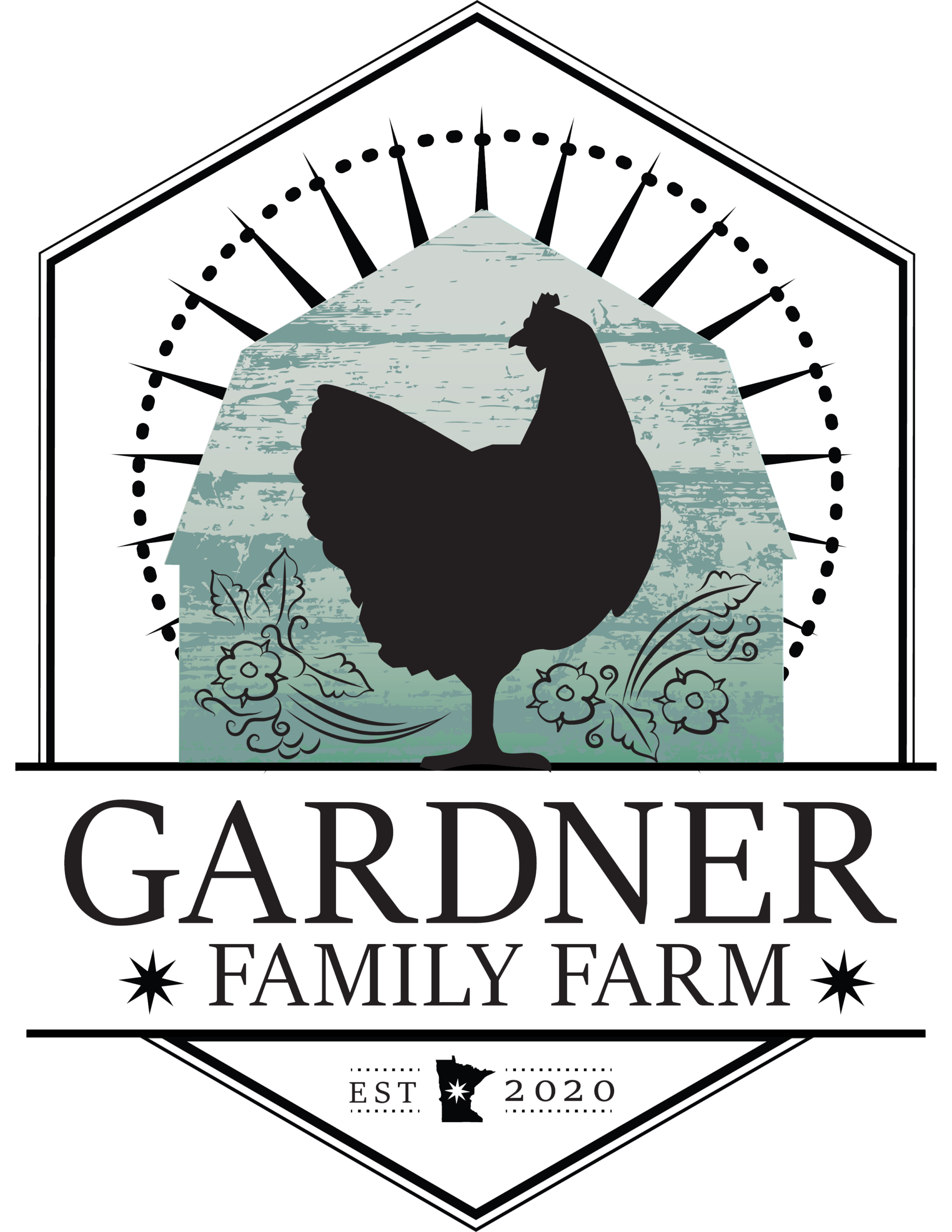 Silhouette of a goat inside a square frame, representing a farm logo for agricultural branding.
